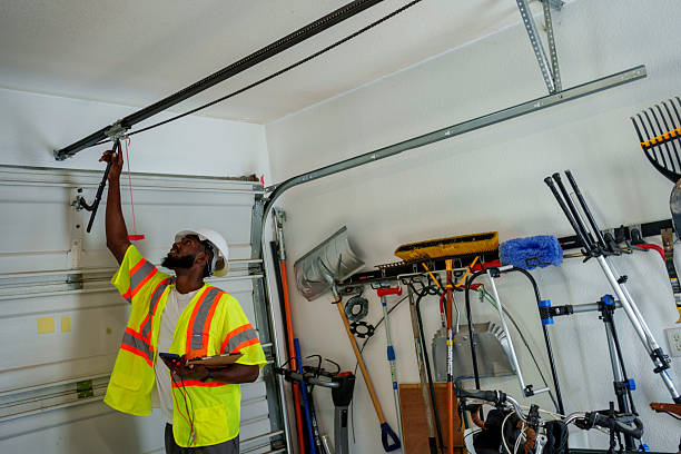 Professional Garage Door Panel Replacement technician working in East Pasadena, CA